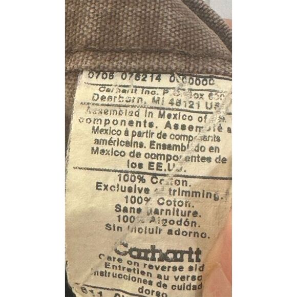 Vintage Carhartt 811 Dungaree Fit Work Pants 40x32 Brown Canvas Utility USA - Picture 4 of 6
